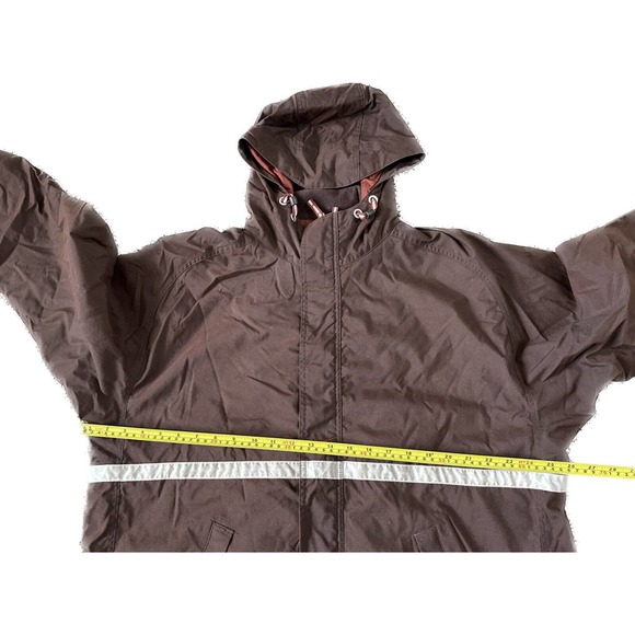 Vintage 90s Nike Swoosh Brown Full Zip Hooded Double Zipper Medium Jacket VTG - Picture 8 of 9